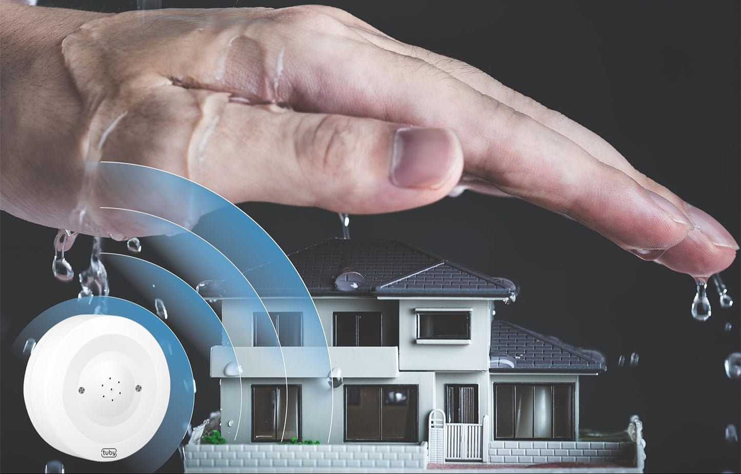 TUBY WiFi Water Leak Detector – No Hub Required, Easy Installation Smart Sensor for Home, Basement, Kitchen, Bathroom – Moisture Sensor, Wireless, IP55 80dB Alarm Flood Sensors
